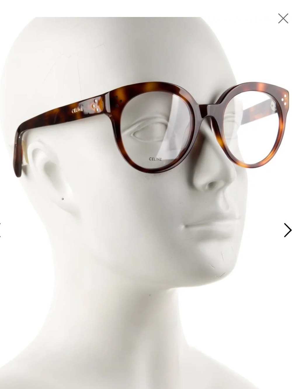 Celine Tortoiseshell Round Eyeglasses